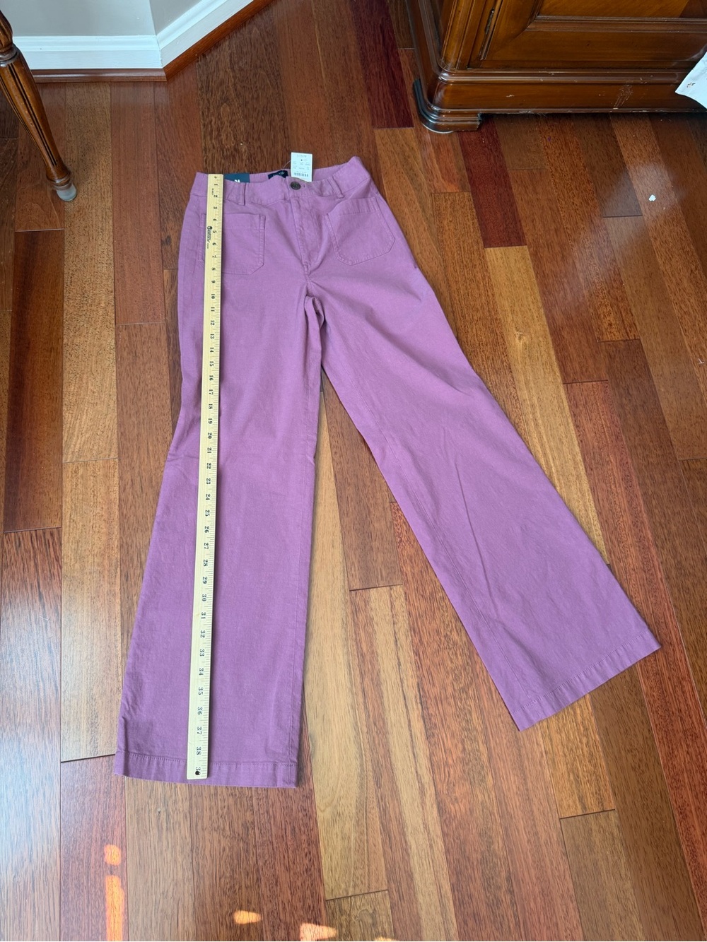 J.Crew Lizzie Wide Leg Pants 24 Mauve Cotton Linen Blend NWT